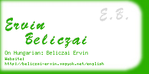 ervin beliczai business card